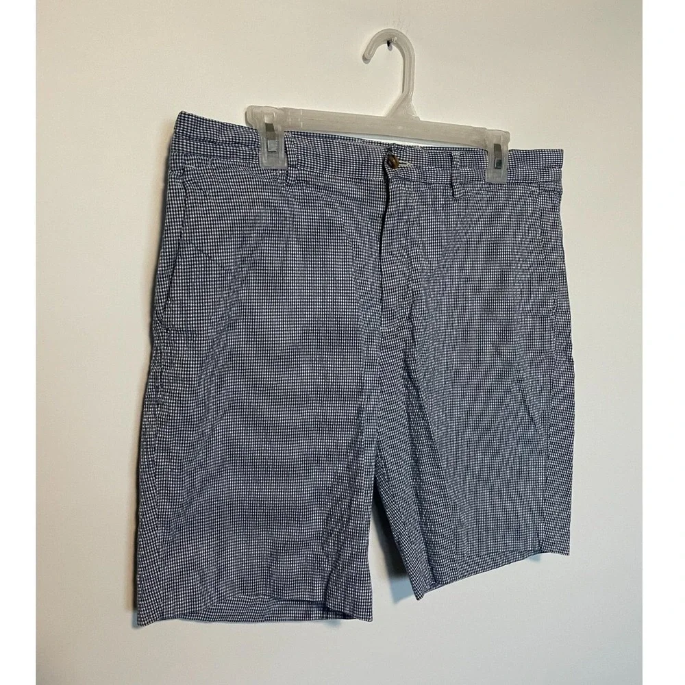 Polo Ralph Lauren Shorts Mens 33 Blue White Houndstooth Stretch 9